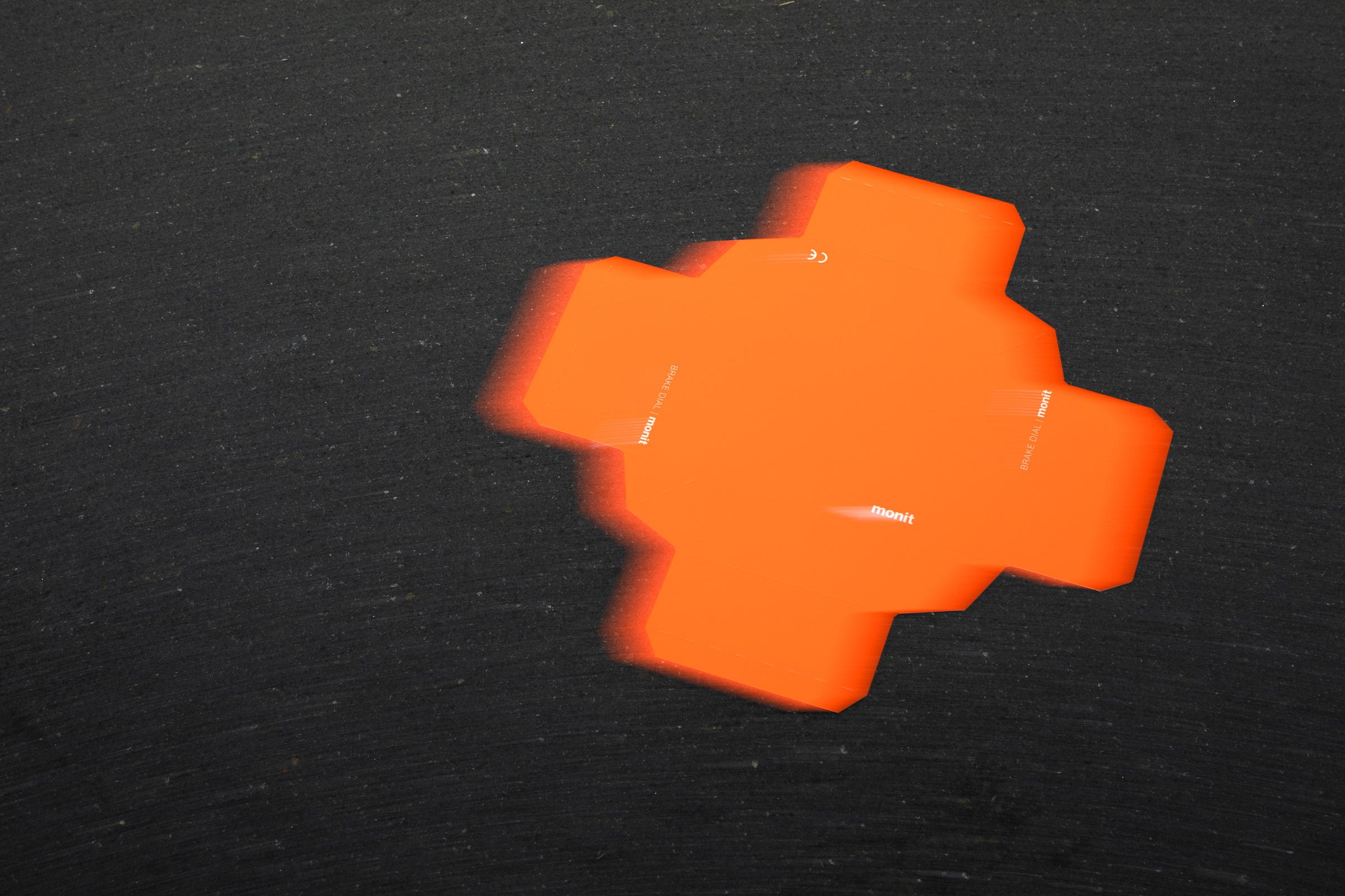 Blurry orange box on grey background