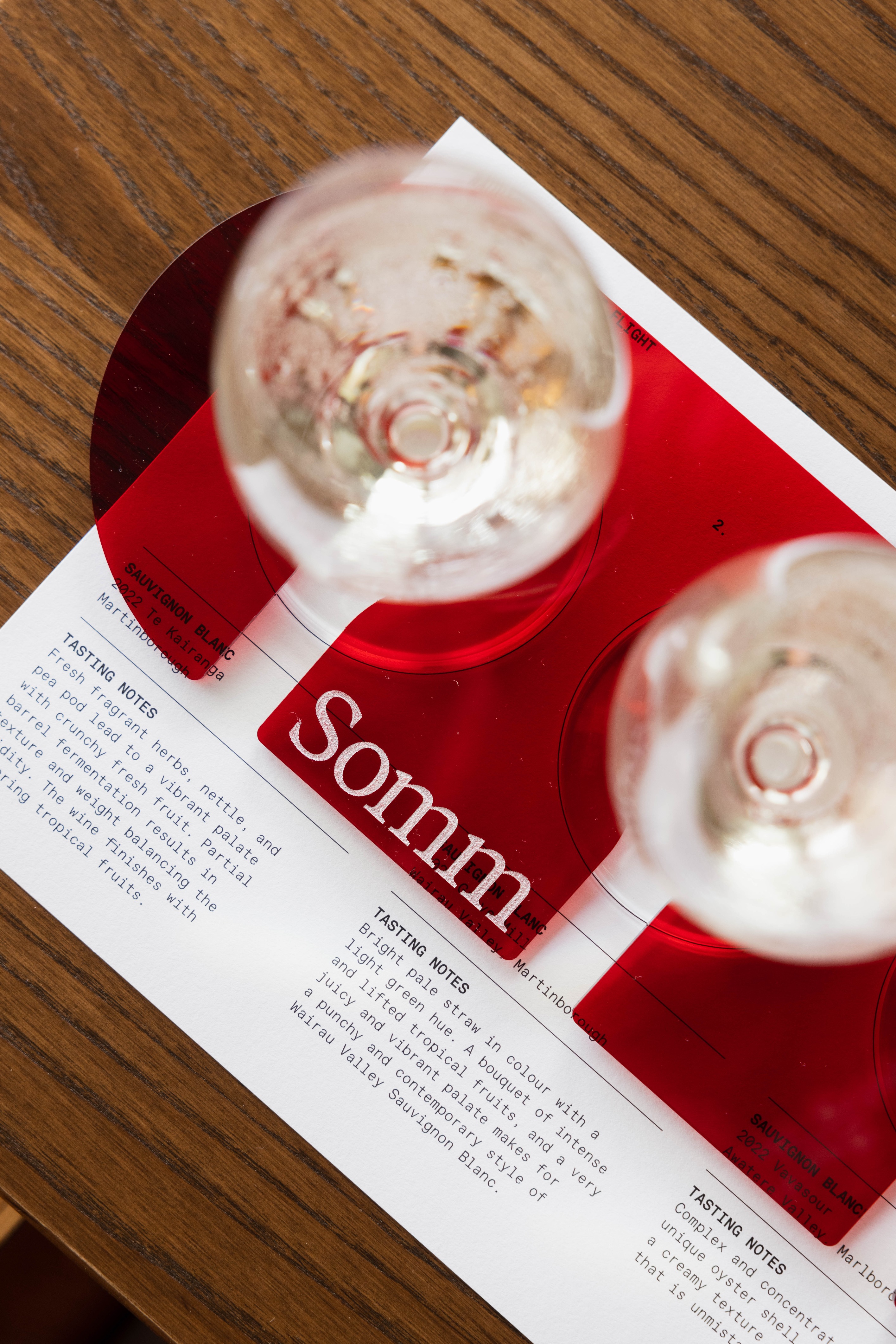 Red acrylic wine flight