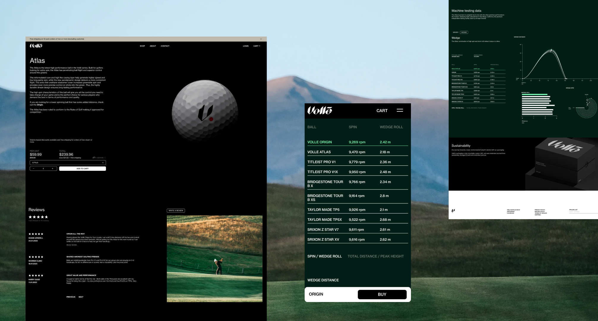 Overviews of the volle golf site laid on top of a golf course